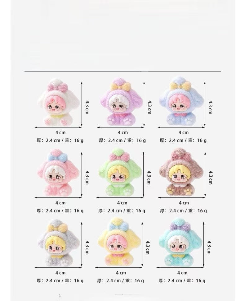 Flocked sitting dog cute figurine, cartoon adorable desktop decoration, trendy toy doll, creative small gift, wholesale