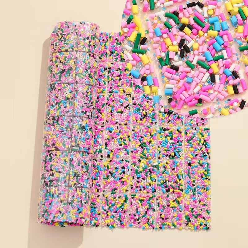 19-Type pointed bottom rhinestone with resin cylinder mixed double-sided rubber drill piece [whole piece 24 * 40cm small square 3 * 4cm]