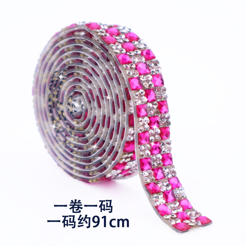 10-Color 1 yard 4*4mm/Square diamond，7-size Square diamond stickers