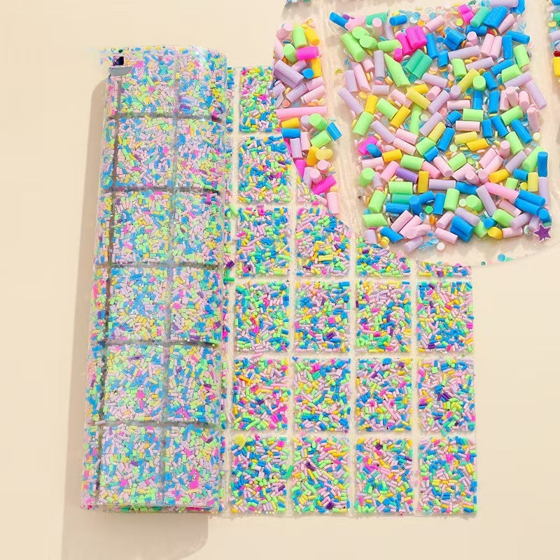 19-Type pointed bottom rhinestone with resin cylinder mixed double-sided rubber drill piece [whole piece 24 * 40cm small square 3 * 4cm]