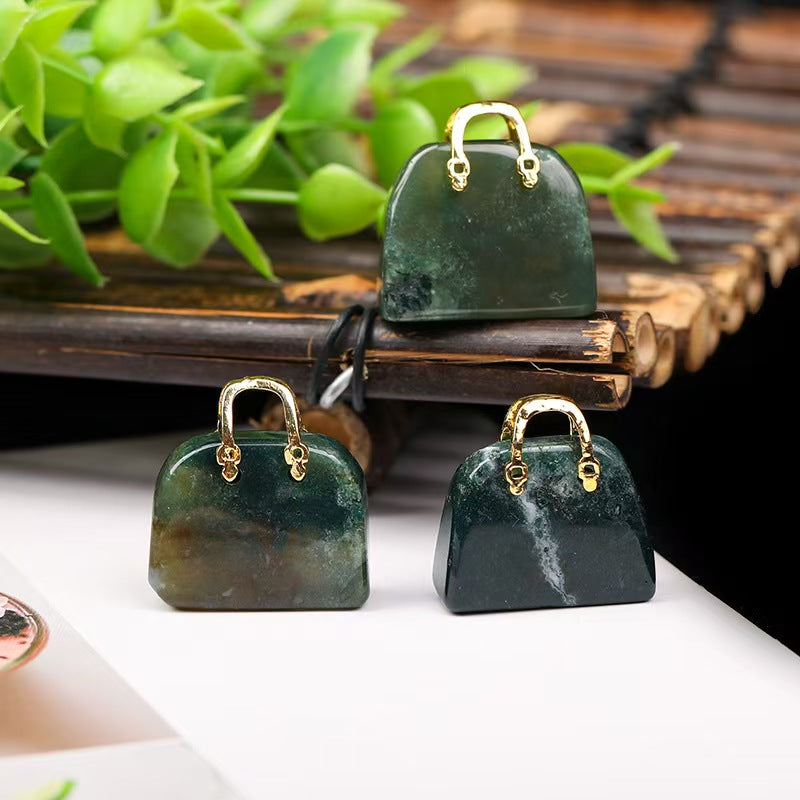 14Types/Color,Nature Crystal Stone Mini handbag Pendant