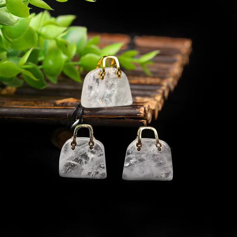 14Types/Color,Nature Crystal Stone Mini handbag Pendant