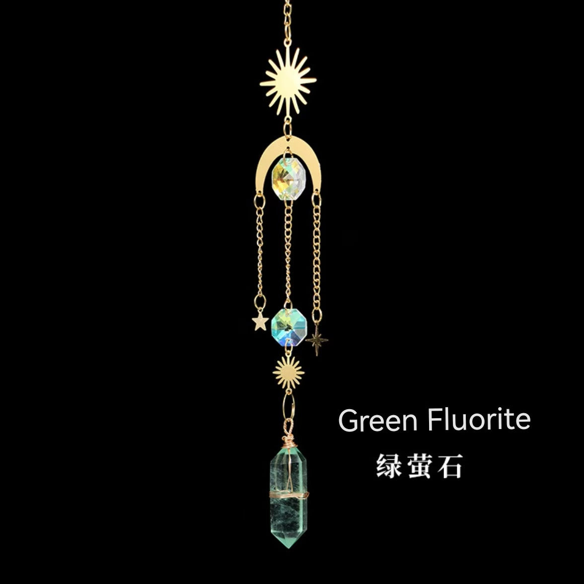 6-Types/Color, Natural Crystal Double-Terminated Pendant