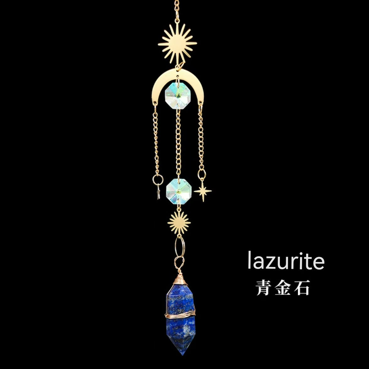 6-Types/Color, Natural Crystal Double-Terminated Pendant