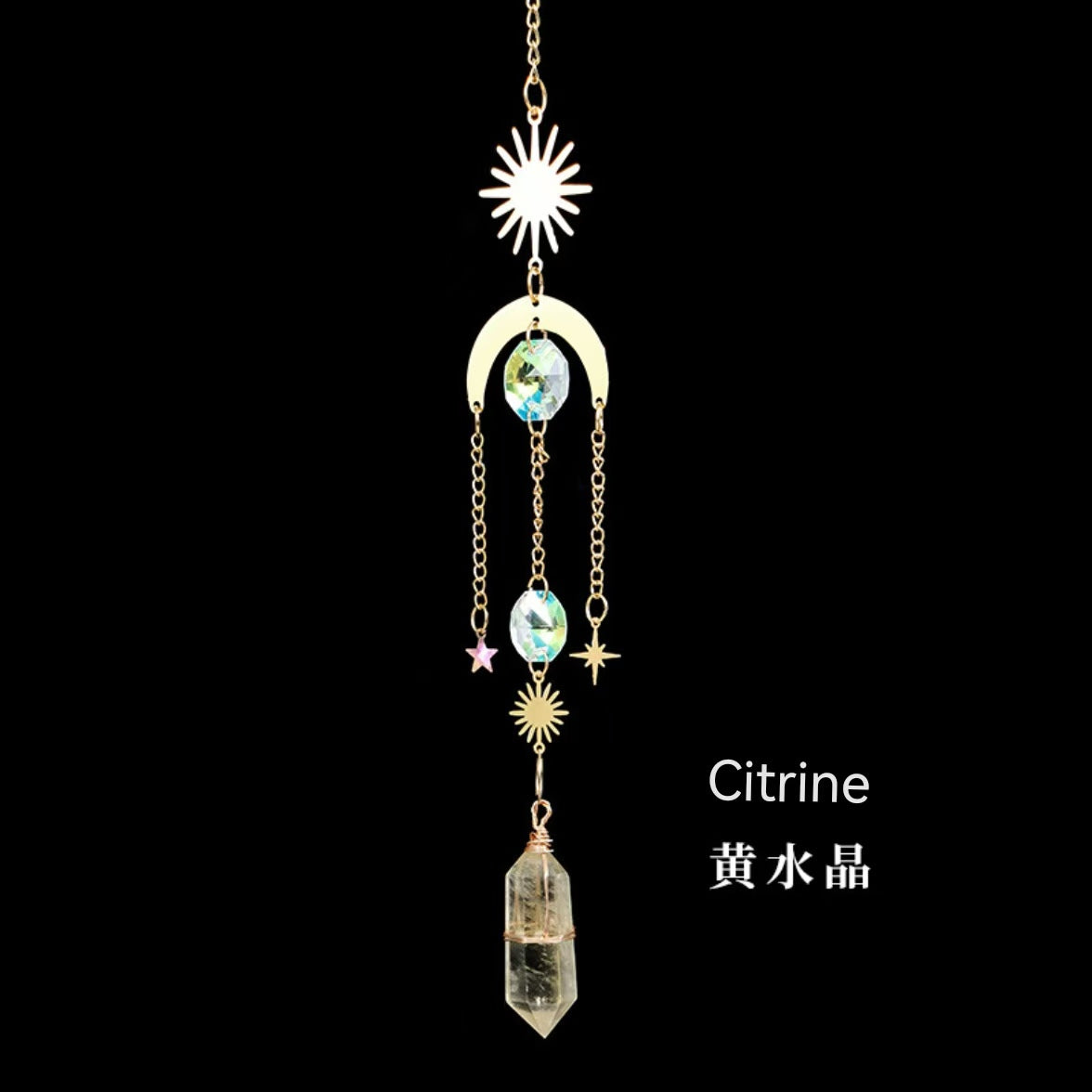 6-Types/Color, Natural Crystal Double-Terminated Pendant