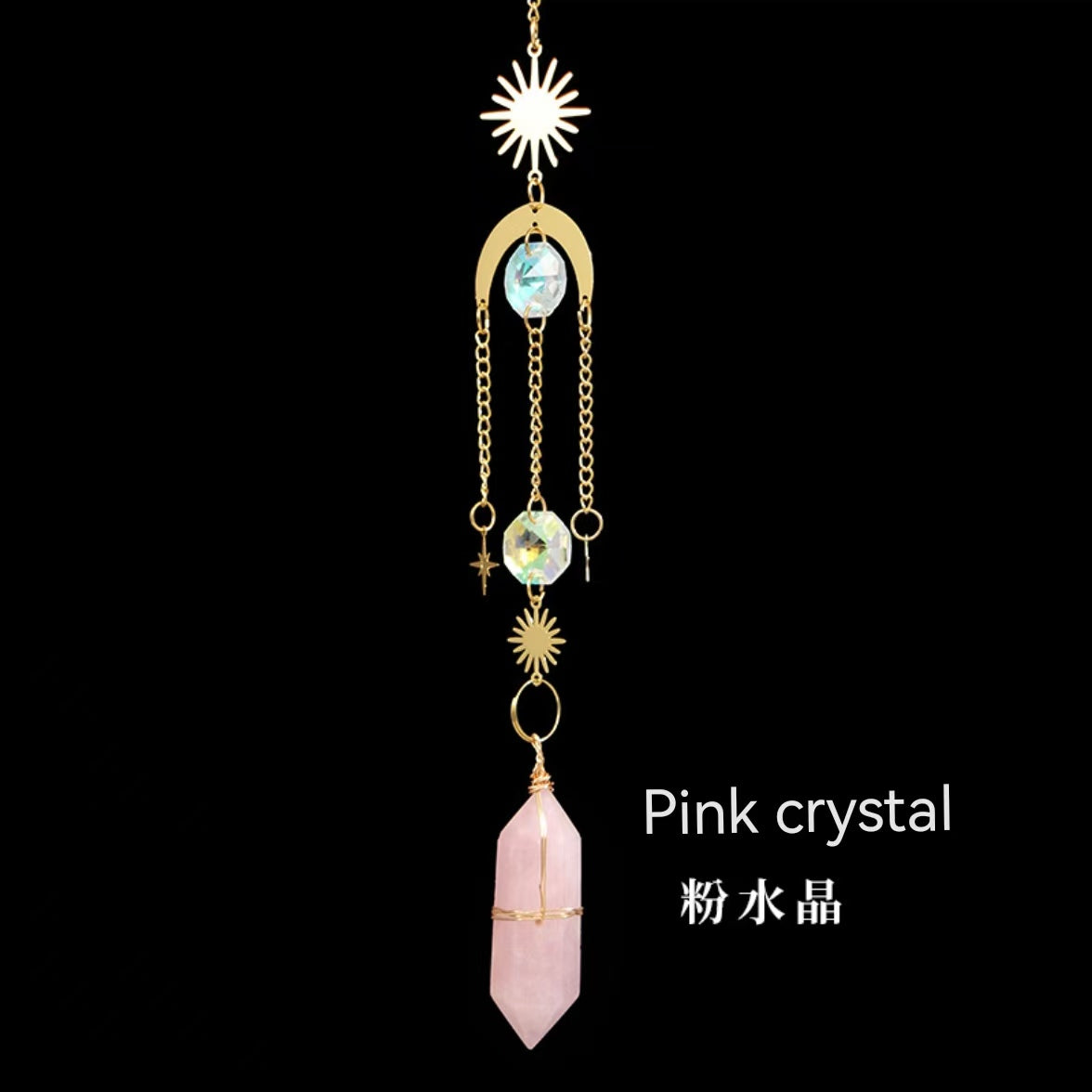 6-Types/Color, Natural Crystal Double-Terminated Pendant