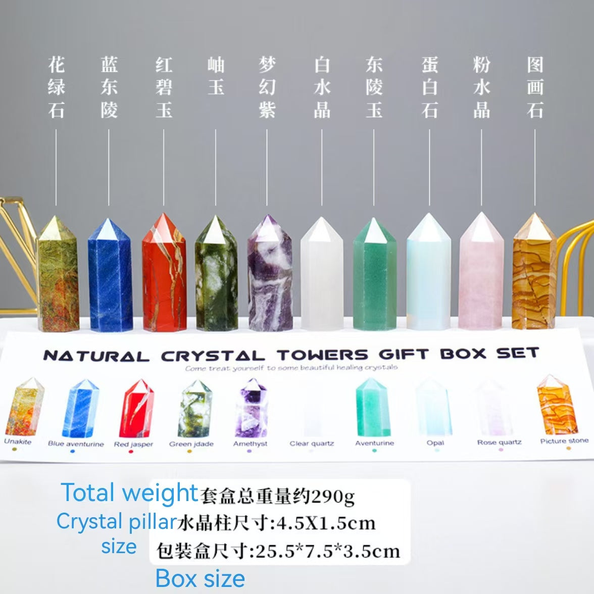 8-Types,Natural crystal raw stone specimen