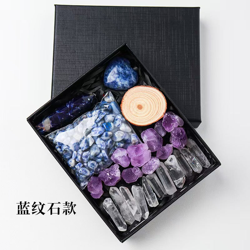 12 Types/Color ,Natural Amethyst Raw Stone Box