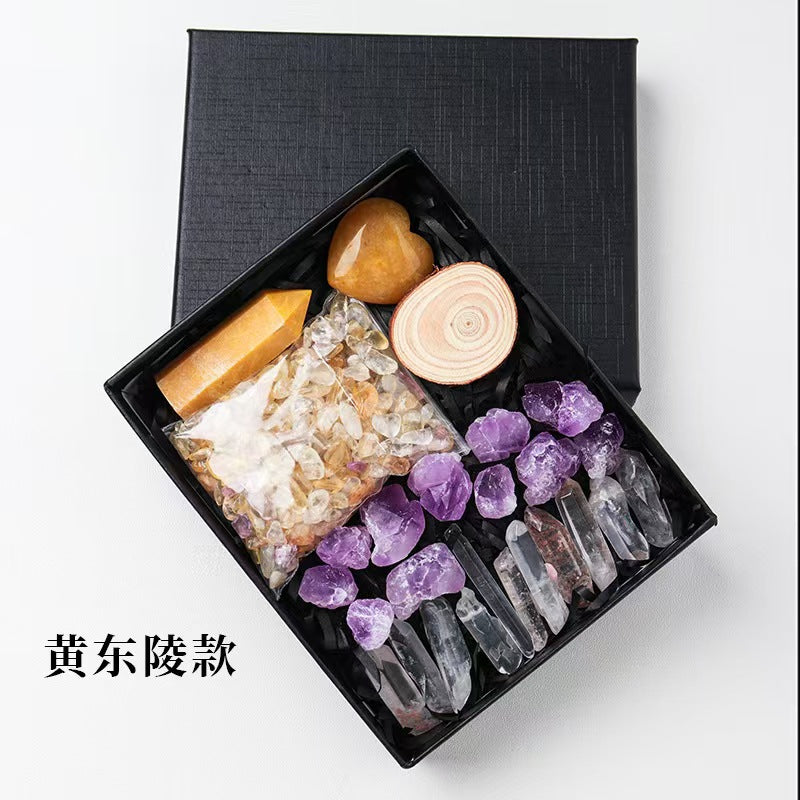 12 Types/Color ,Natural Amethyst Raw Stone Box