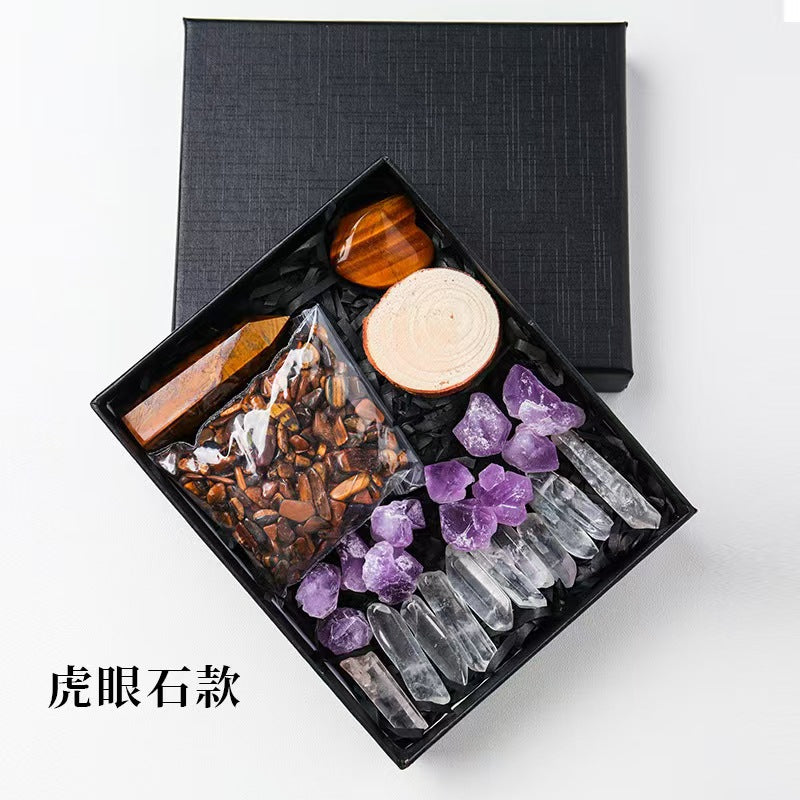 12 Types/Color ,Natural Amethyst Raw Stone Box