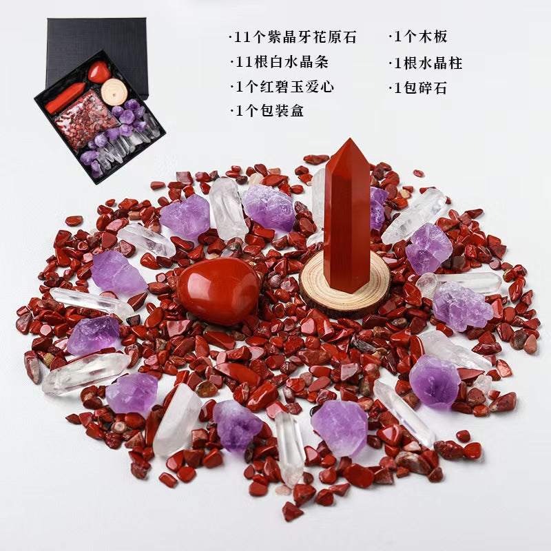 12 Types/Color ,Natural Amethyst Raw Stone Box