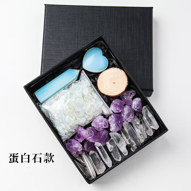 12 Types/Color ,Natural Amethyst Raw Stone Box