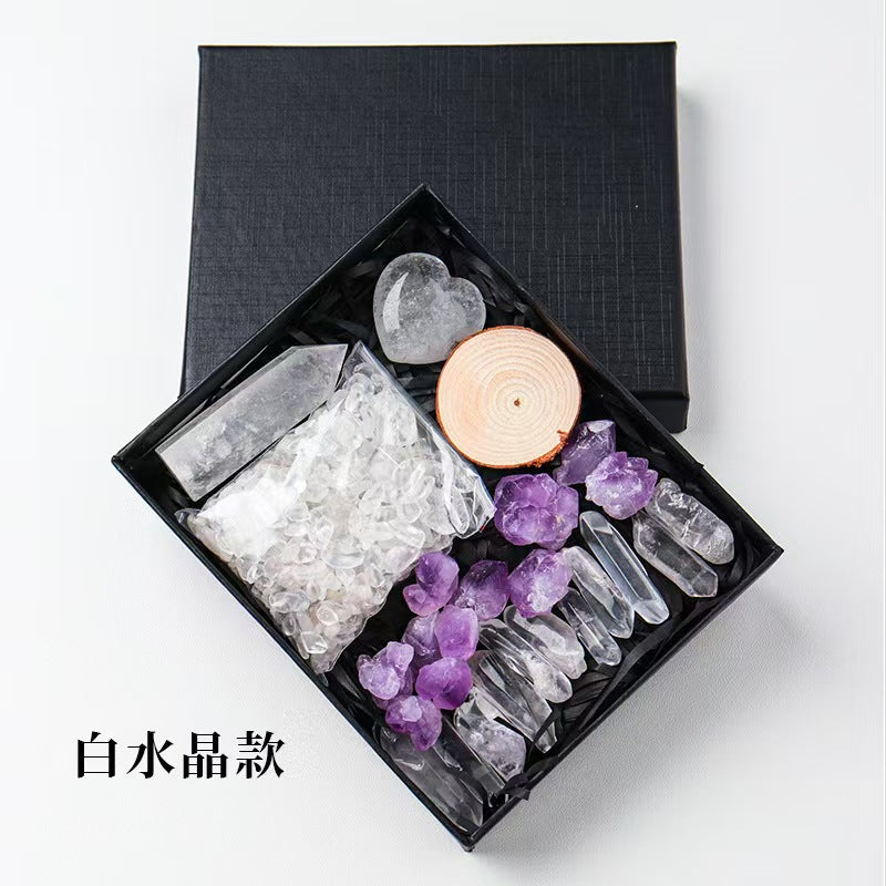12 Types/Color ,Natural Amethyst Raw Stone Box