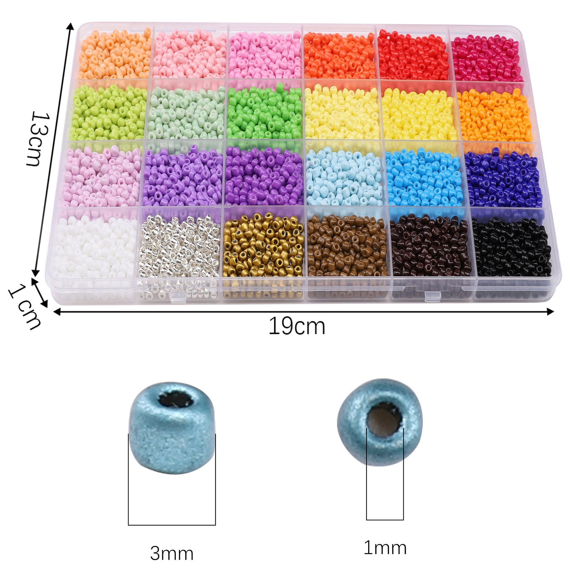 8*24 -Color 3mm Glass Seed Beads set