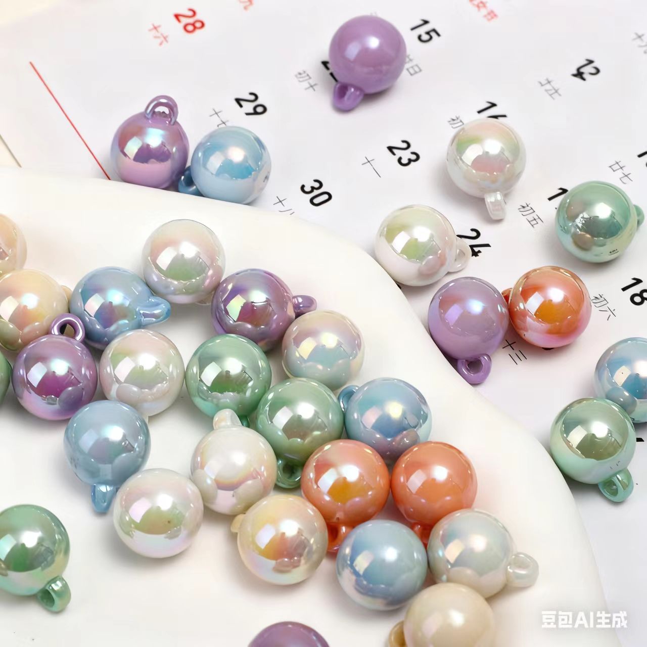 16mm Acrylic Beads, Multiple types and colors of mixed beads
