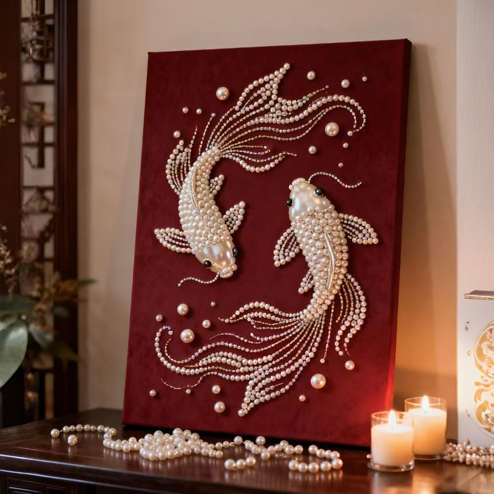 10 Kinds Pearl painting DIY,Fortune Cat,Pearl God of Wealth