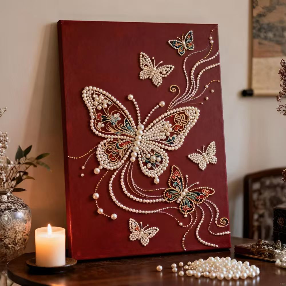 10 Kinds Pearl painting DIY,Fortune Cat,Pearl God of Wealth