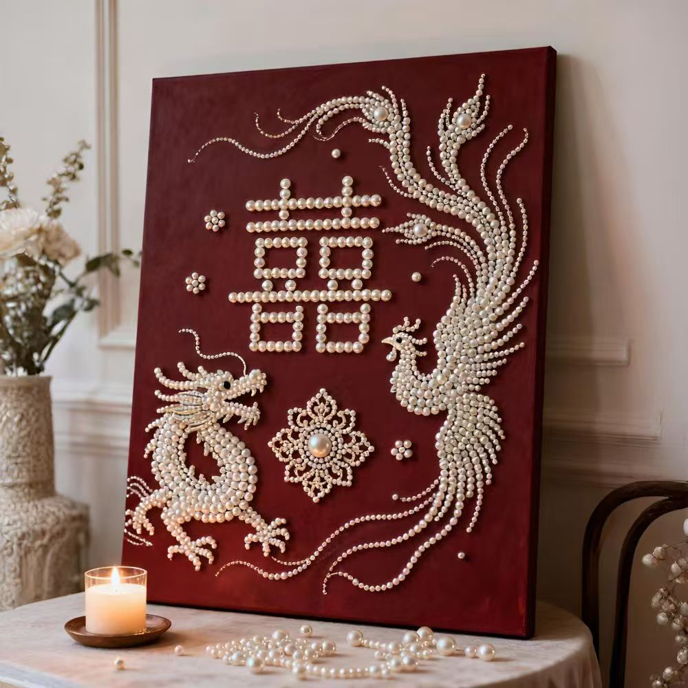 10 Kinds Pearl painting DIY,Fortune Cat,Pearl God of Wealth