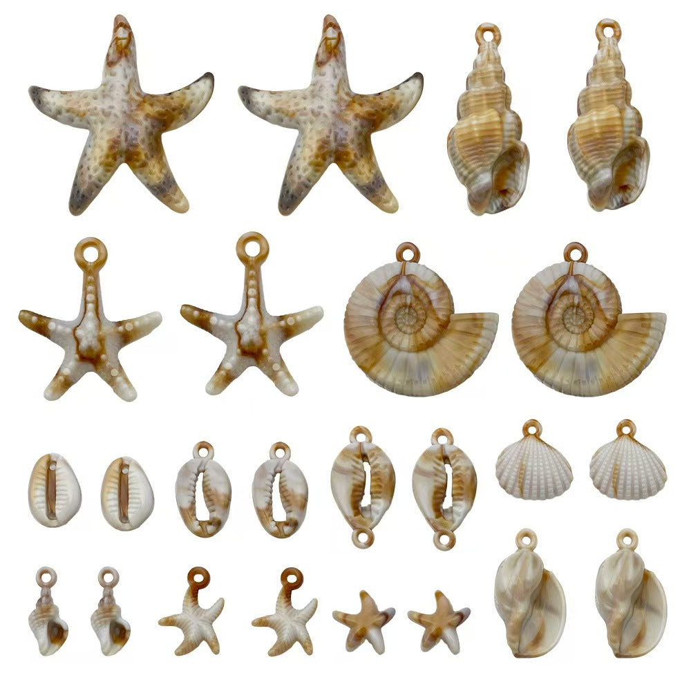 22Types,Acrylic imitation shell ,conch, starfish, pendant set