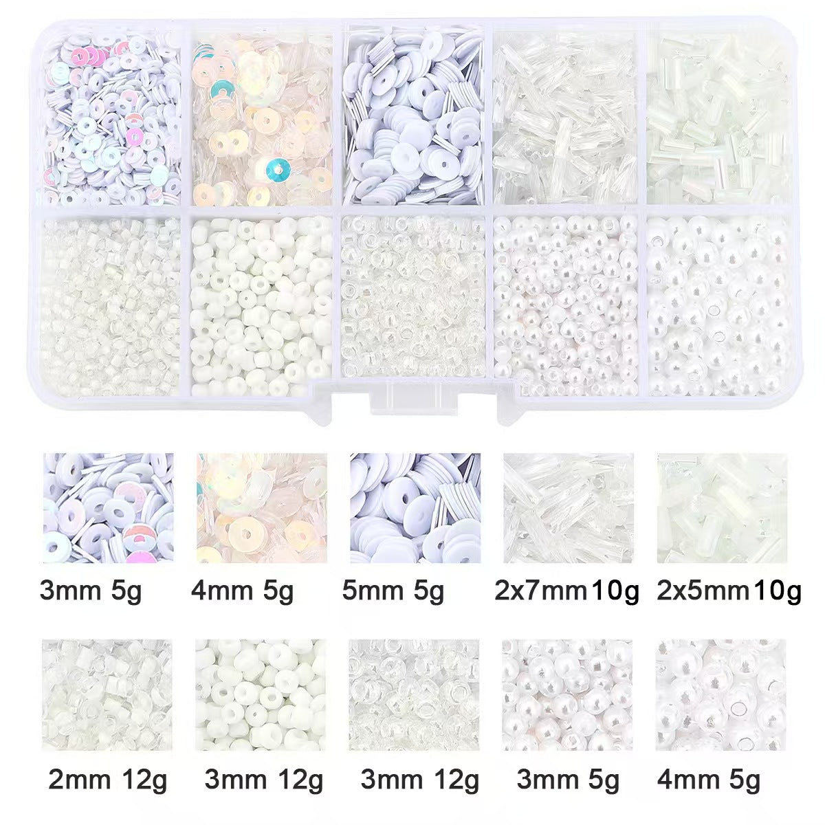 14-Color ,Glass seed beads,sequin,tube beads Set