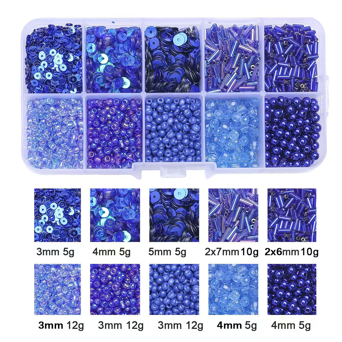 14-Color ,Glass seed beads,sequin,tube beads Set