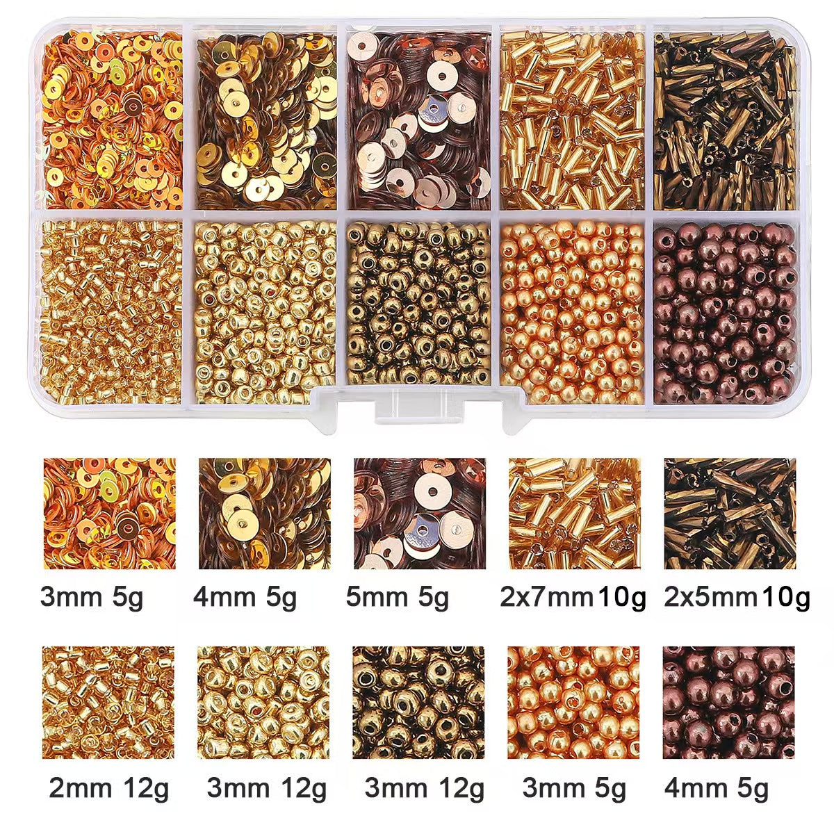 14-Color ,Glass seed beads,sequin,tube beads Set