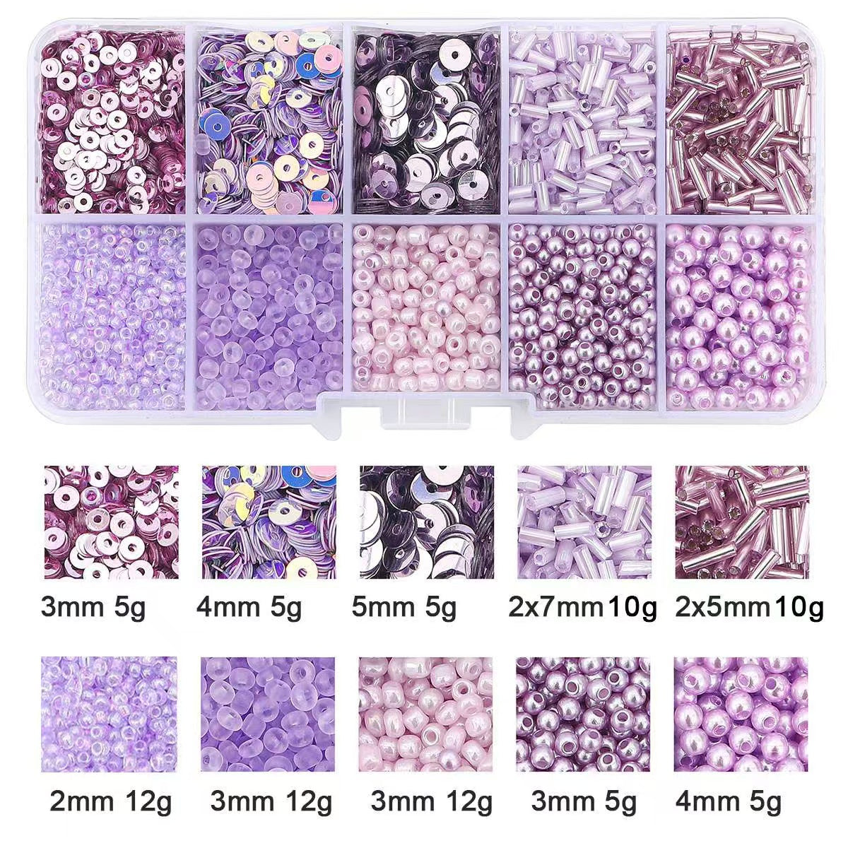 14-Color ,Glass seed beads,sequin,tube beads Set