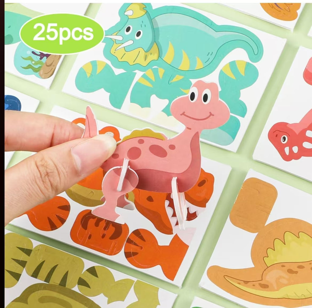 125pcs ,6 Types ,3D Cartoon Puzzle  Educational