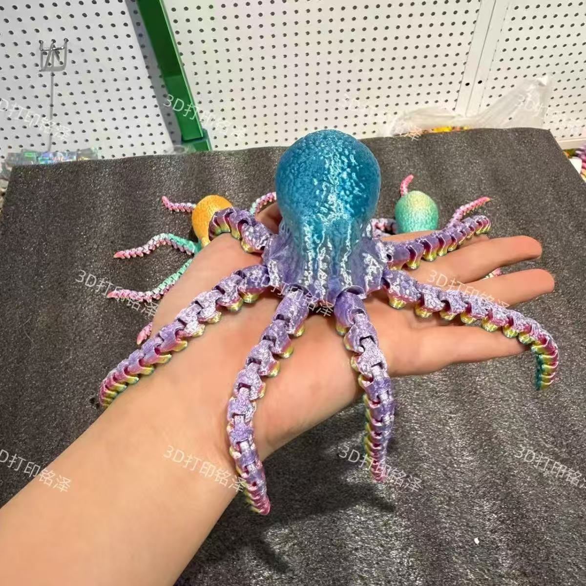 10- Color,3D printed octopus 22 cm
