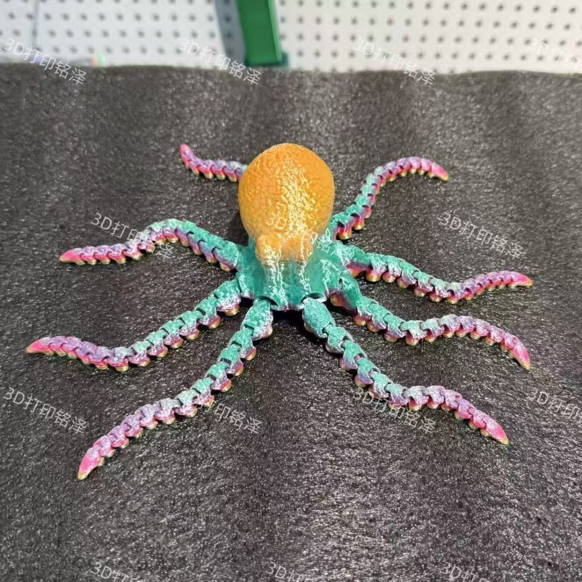 10- Color,3D printed octopus 22 cm