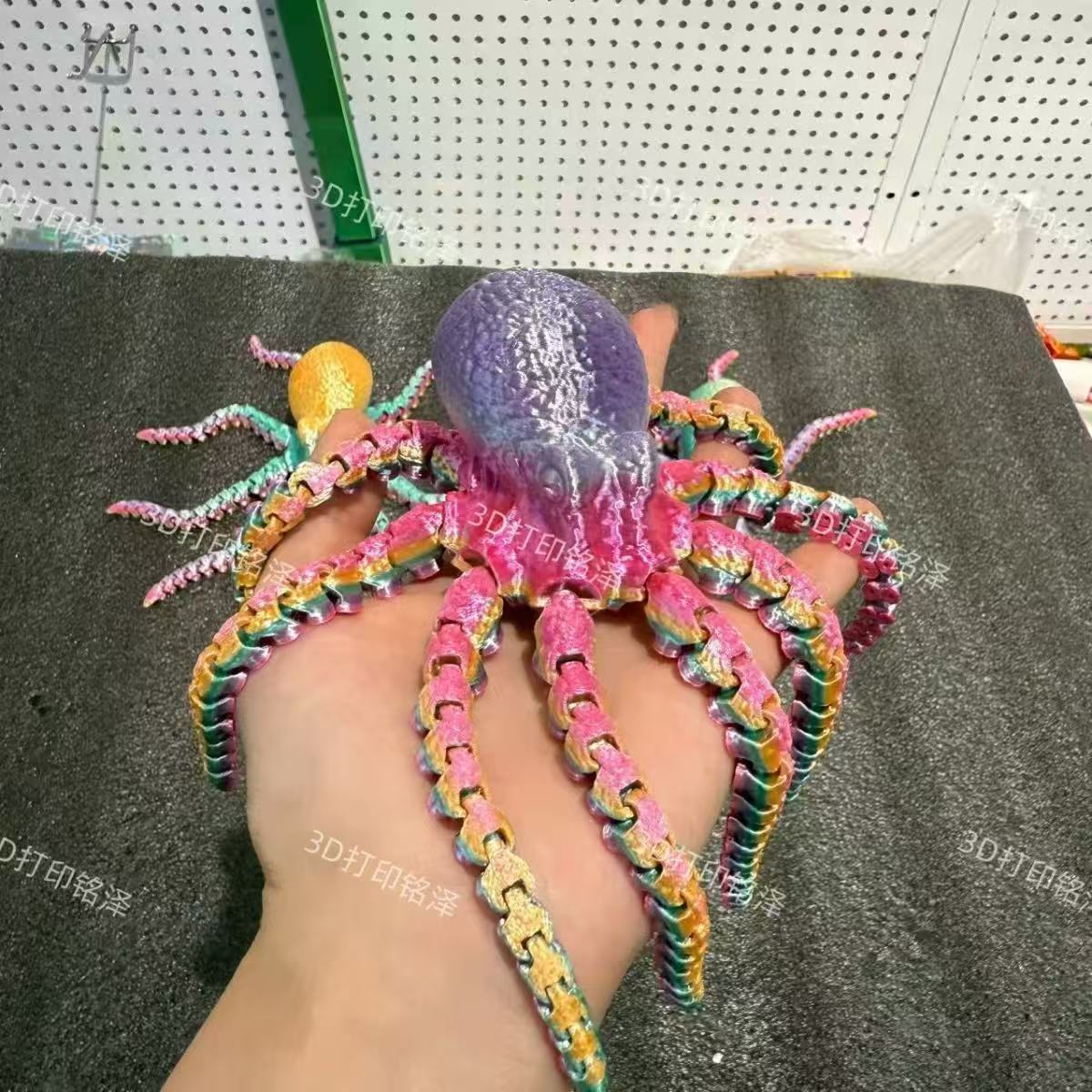 10- Color,3D printed octopus 22 cm