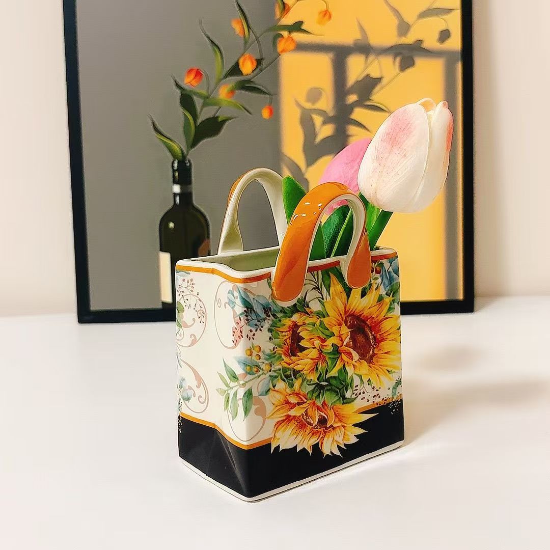 2-Color,Ceramic bag, Storage jar