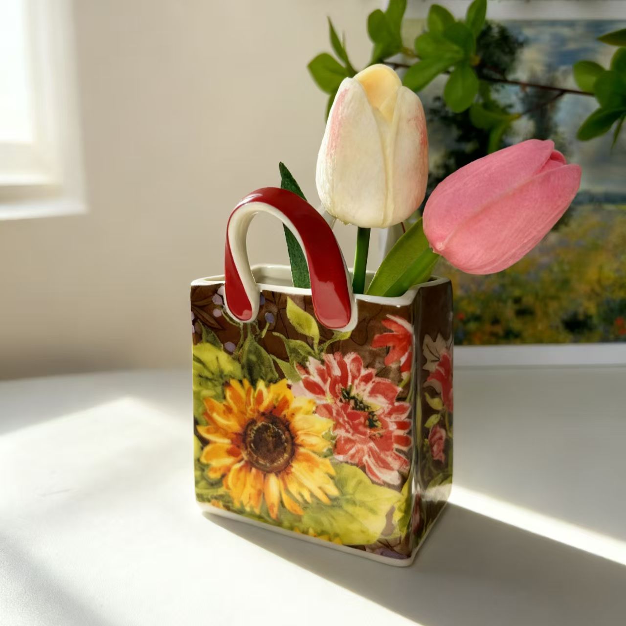 2-Color,Ceramic bag, Storage jar