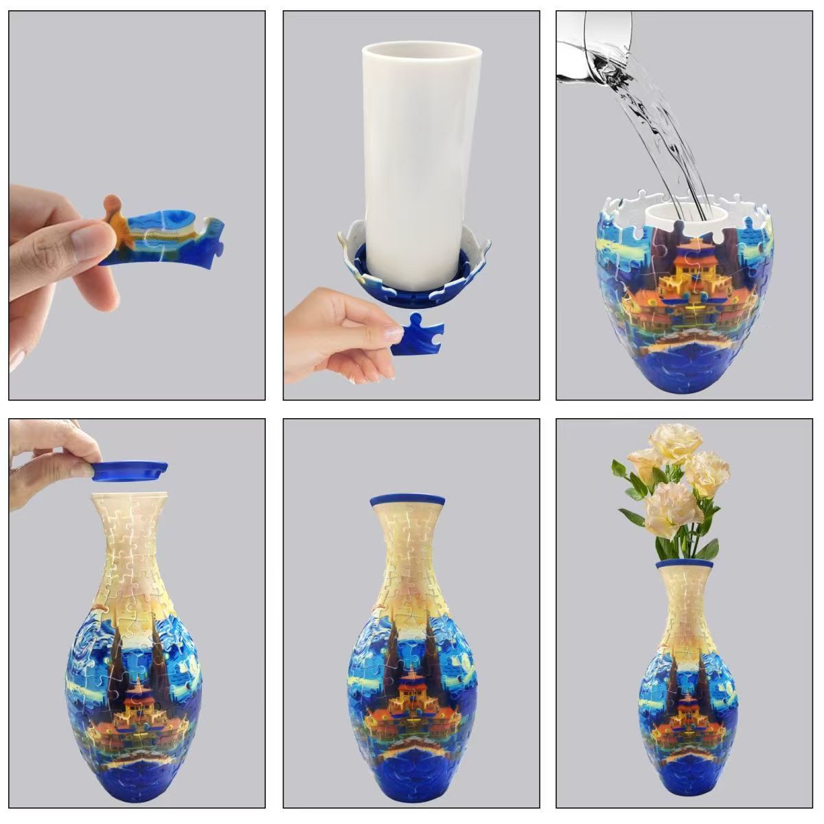 10 Types,3D puzzle, DIY 3D vase (Acrylic)