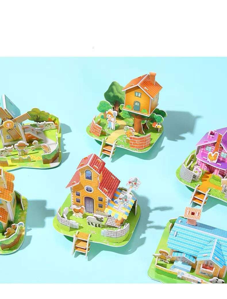 6 Types ,Cartoon puzzle, 3D DIY