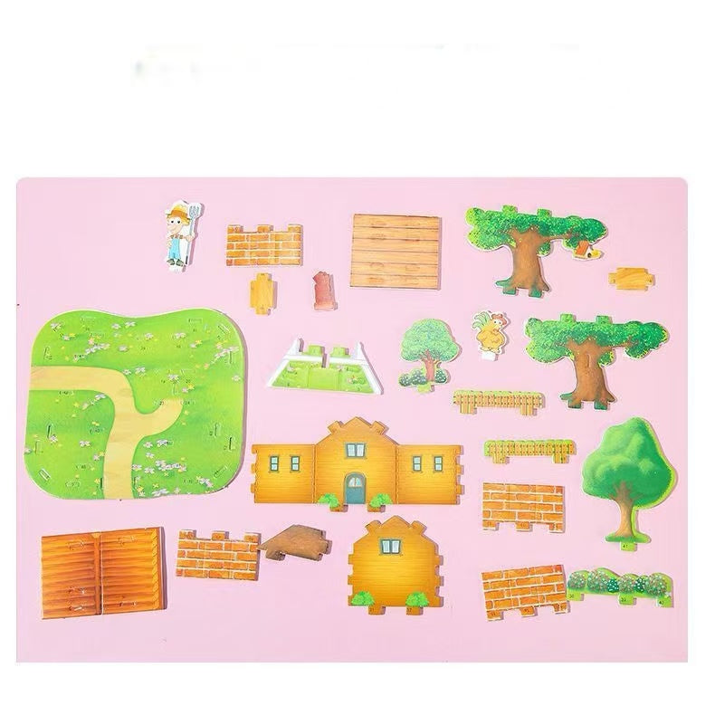 6 Types ,Cartoon puzzle, 3D DIY