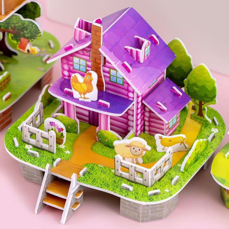 6 Types ,Cartoon puzzle, 3D DIY