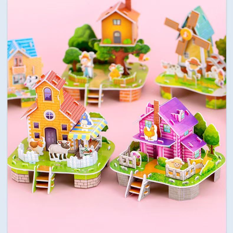 6 Types ,Cartoon puzzle, 3D DIY