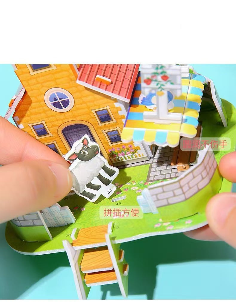 6 Types ,Cartoon puzzle, 3D DIY