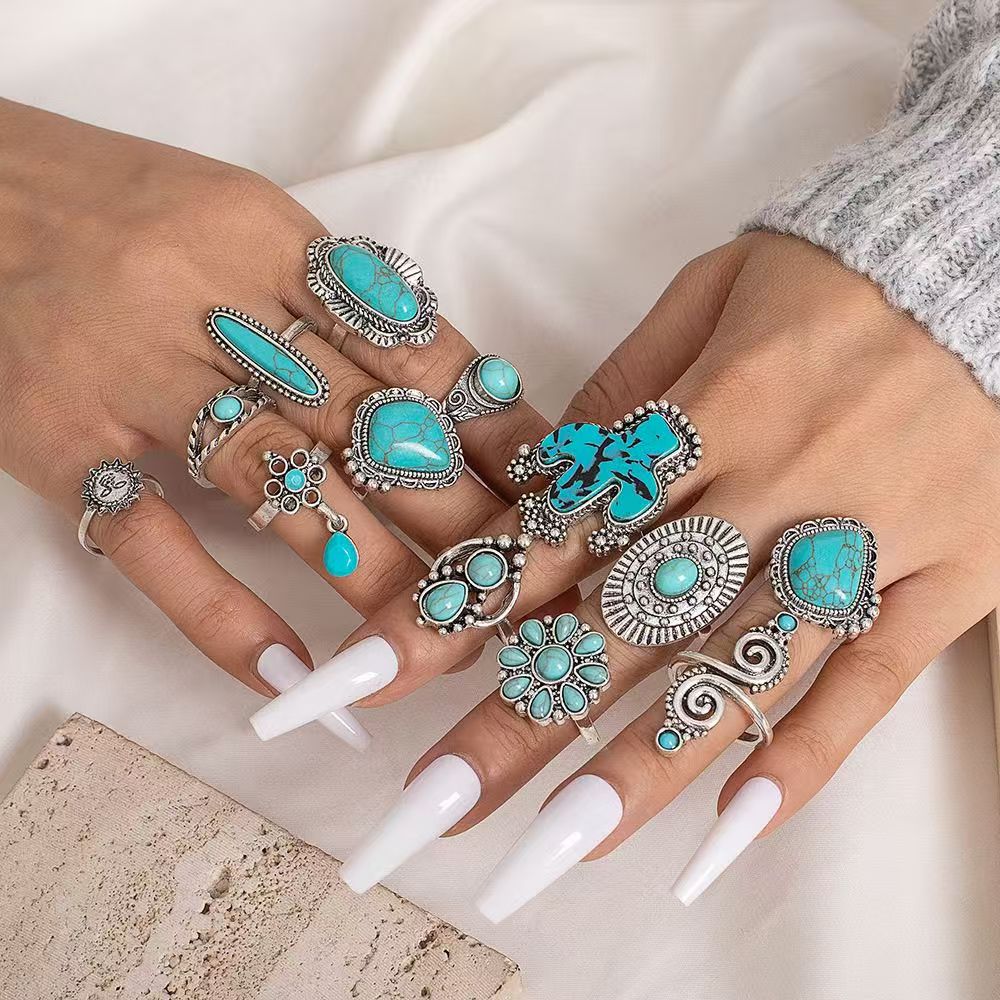14 piece set ,Retro Bohemian style ring