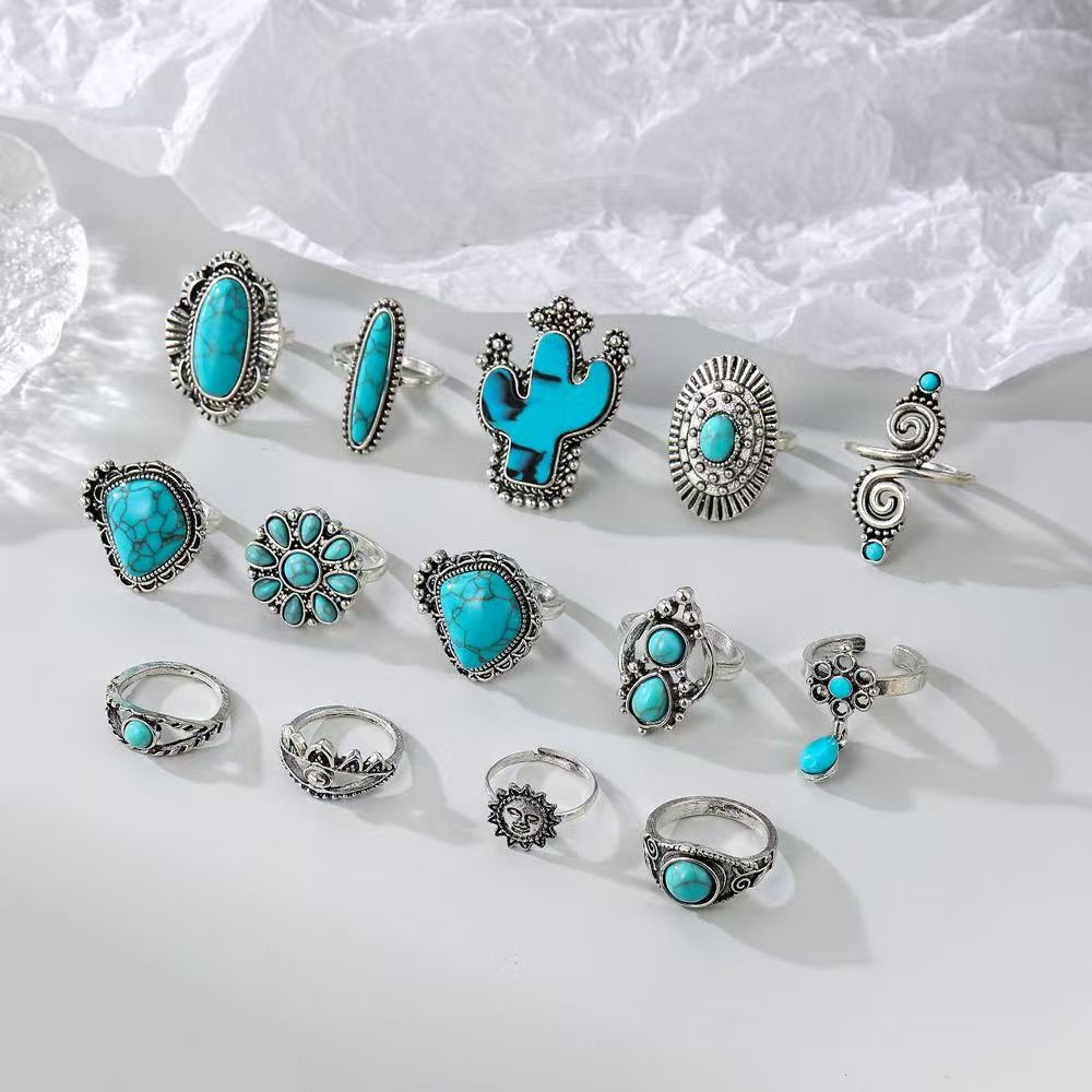 14 piece set ,Retro Bohemian style ring