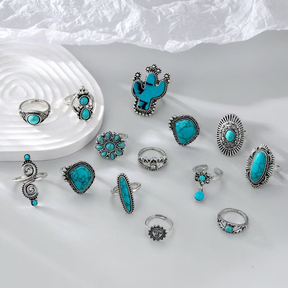 14 piece set ,Retro Bohemian style ring