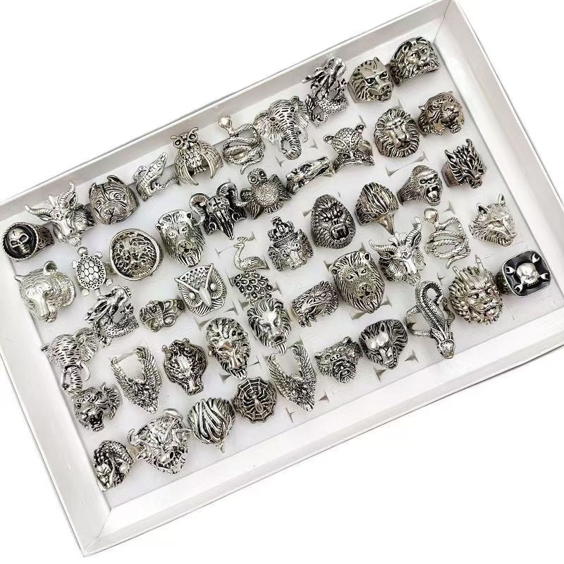 Personalized ring, animal type, alloy men's ring