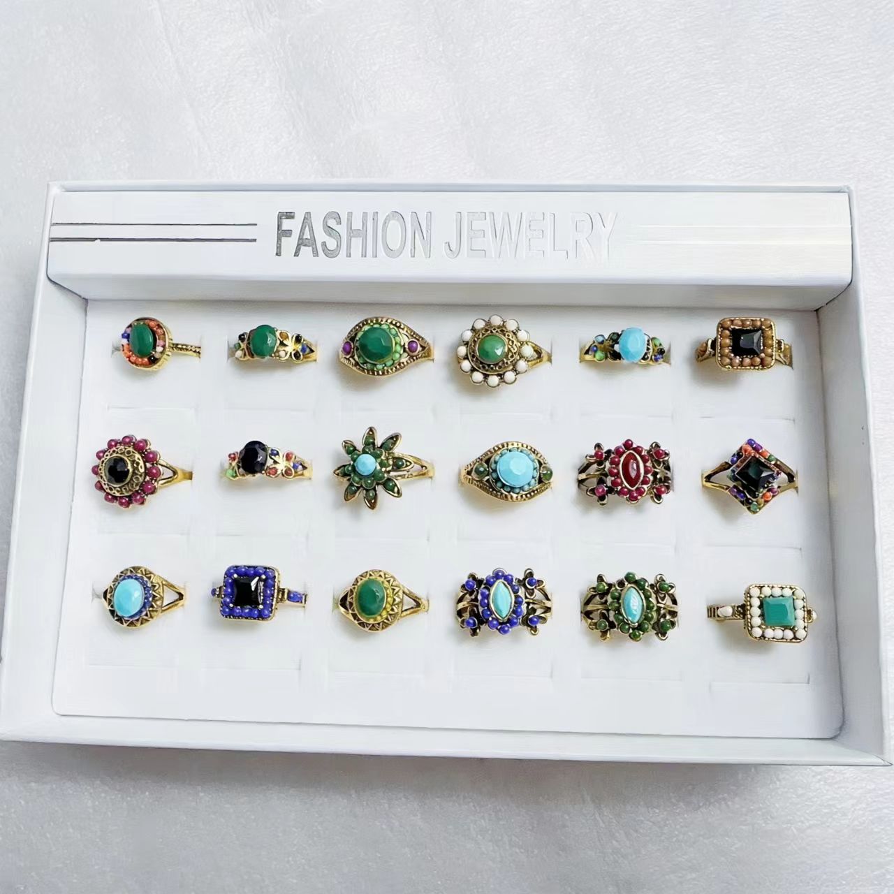 100 Colored Stone Ring for girls