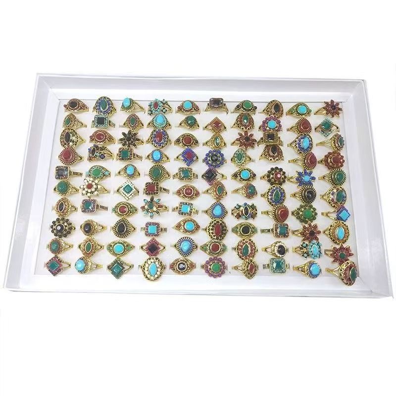 100 Colored Stone Ring for girls