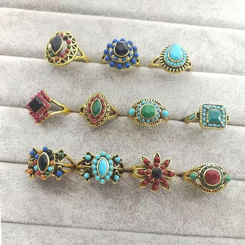 100 Colored Stone Ring for girls