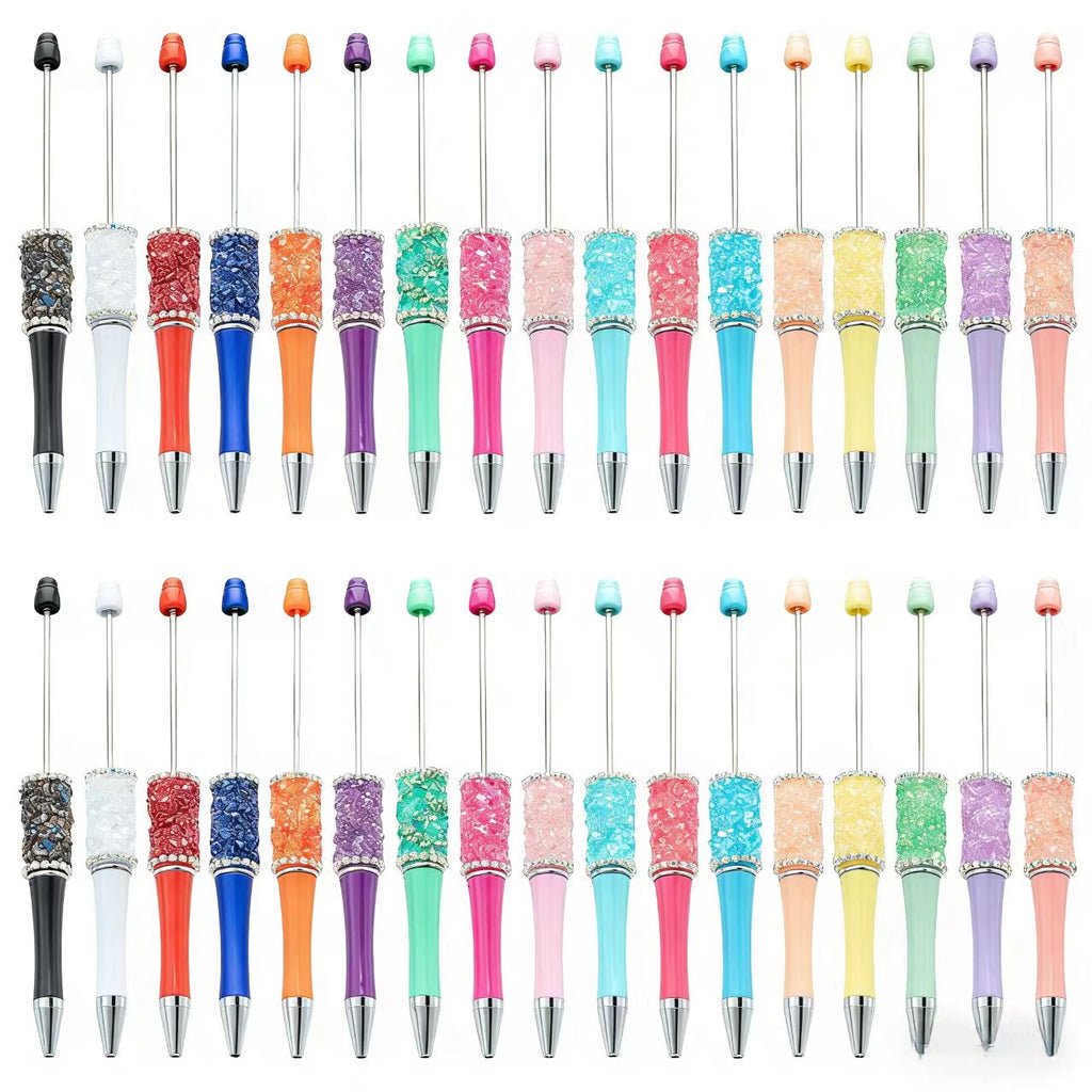 17-color natural crystal gemstone  pen ， DIY handmade pen