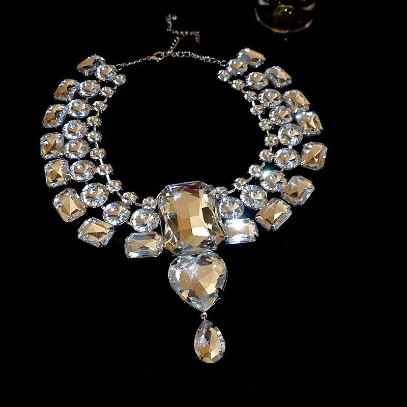 8-Types Gemstone set with colored diamonds, necklace and earring set, dress accessories