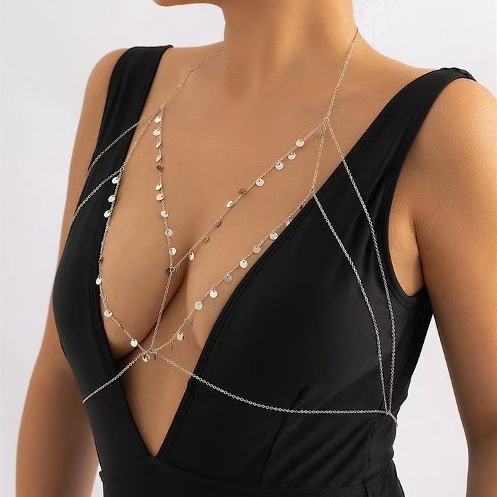 2-Color.3Types Chest chain, body chain, bikini collarbone chain