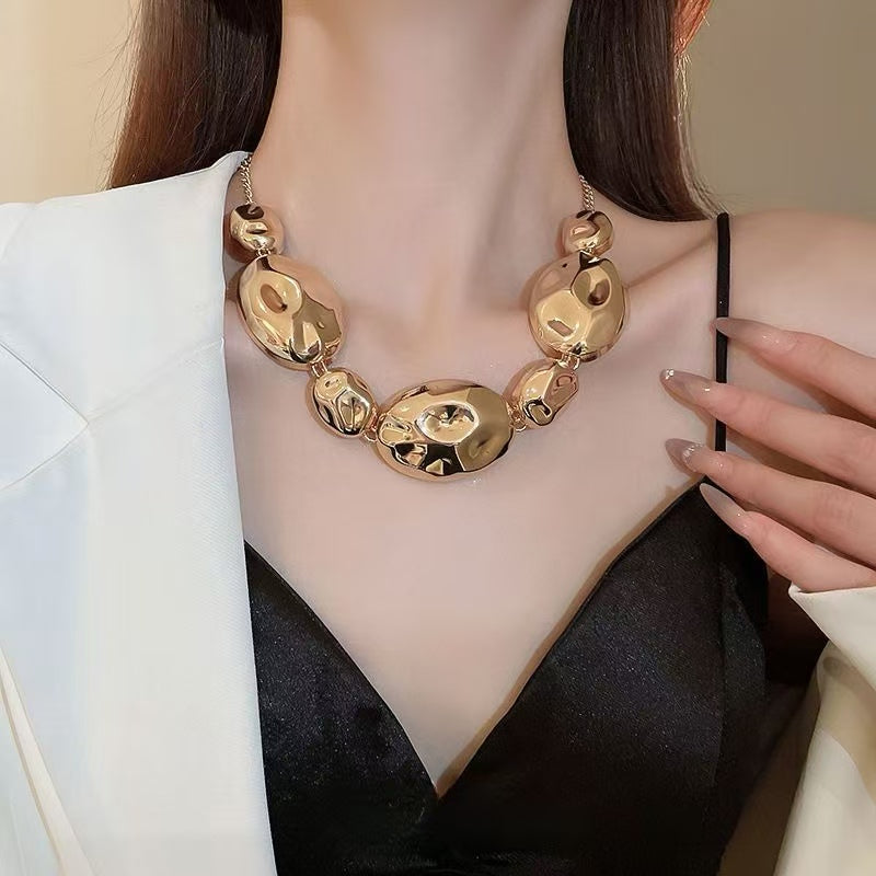 2Color 8Types Wrinkled necklace and earring set